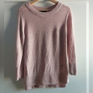Tahari Linen Knit Sweater Light Pink Sz Medium Minimalist